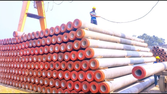 A stack of PHC poles.