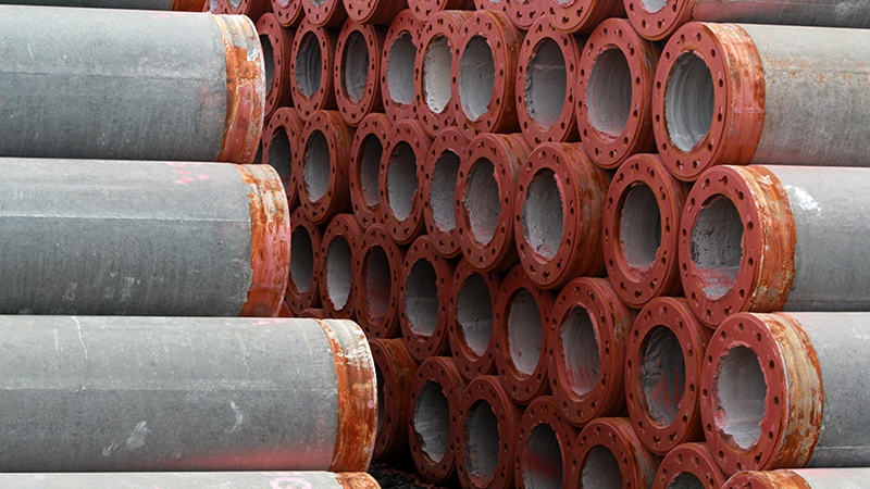 A stack of PHC poles.